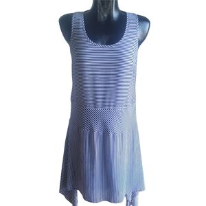 Michael Kors Black and White Striped Sleeveless  Dress 6